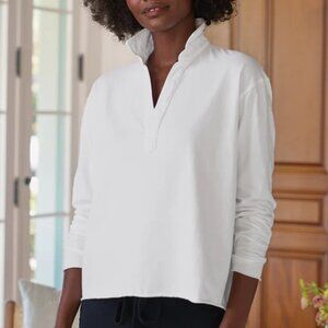 Frank & Eileen Patrick Popover Henley Heritage Jersey in White, Size XS, New